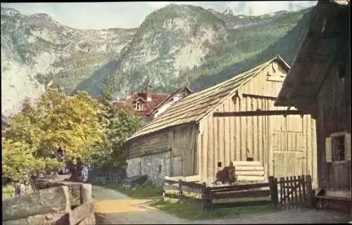 Ak Obertraun Oberösterreich, Dorfmotiv