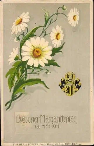Präge Ak Dresden, Dresdner Margarittentag 1911, Margeriten