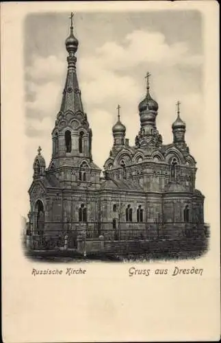 Ak Dresden, Russische Kirche