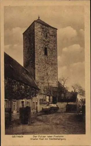 Ak Geithain Sachsen, Pulverturm, Freiturm, Stadtbefestigung