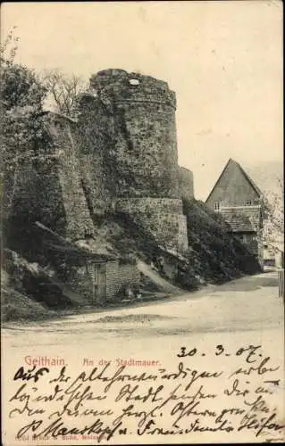 Ak Geithain Sachsen, Stadtmauer