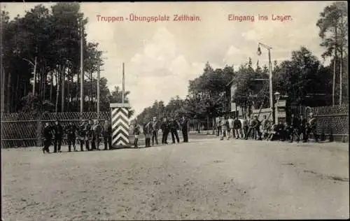 Ak Zeithain in Sachsen, Truppenübungsplatz, Lager, Eingang