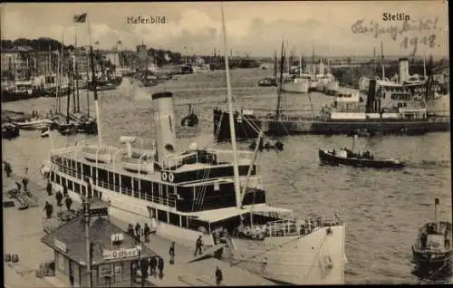 Ak Szczecin Stettin Pommern, Hafen, Passagierdampfer Berlin