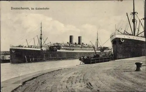 Ak Bremerhaven, Dampfer Großer Kurfürst, Norddeutscher Lloyd, Kaiserhafen