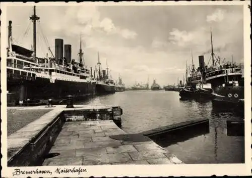 Ak Bremerhaven, Kaiserhafen, Dampfer Yorck