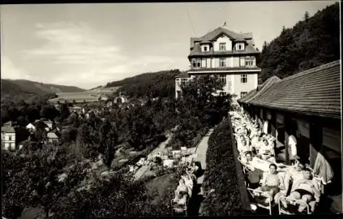 Ak Leutenberg Thüringen, Terrasse des Erholungsheims