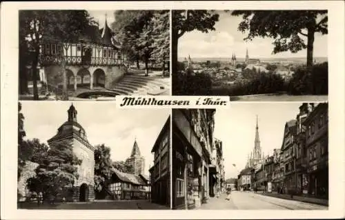Ak Mühlhausen in Thüringen, Türme, Kirchtürme, Fachwerkhaus