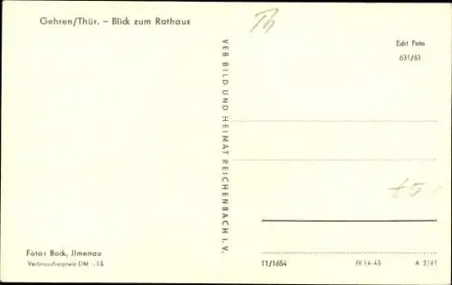 Ak Gehren im Ilm Kreis Thüringen, Rathaus, Gasthaus Korn