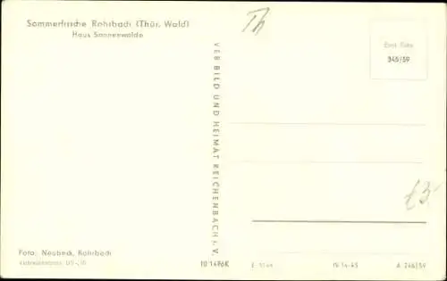 Ak Rohrbach in Thüringen, Haus Sonnenwalde