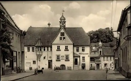 Ak Rastenberg in Thüringen, Rathaus, Ratskeller, HO-Gaststätte