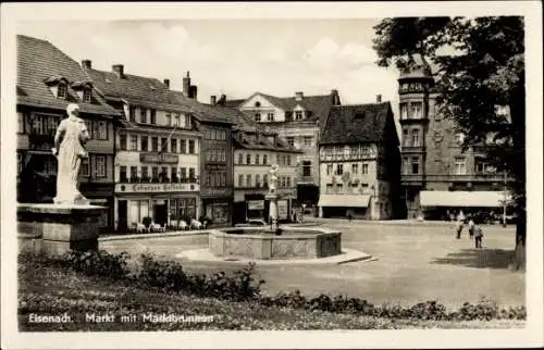 Ak Lutherstadt Eisenach in Thüringen, Markt mit Marktbrunnen