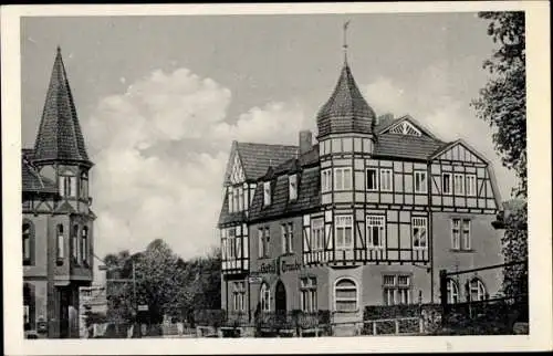 Ak Heilbad Heiligenstadt Eichsfeld Thüringen, Hotel Traube, Fachwerkhaus, Turm