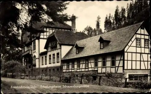 Ak Friedrichroda im Thüringer Wald, Erholungsheim Schauenburgmühle, Fachwerkhaus