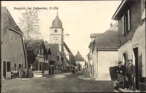 Ak Bergholtz Bergholz Elsass Haut Rhin, Straßenpartie