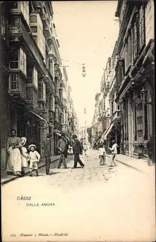 Ak Cádiz Andalusien, Calle Ancha