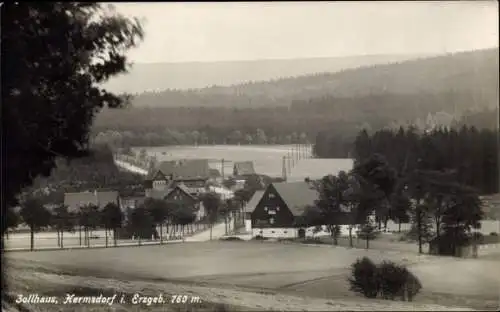 Ak Hermsdorf im Erzgebirge, Fremdenhof Zollhaus, Panorama