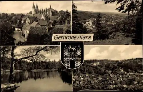 Ak Gernrode Quedlinburg im Harz, Ortsansichten, Wappen