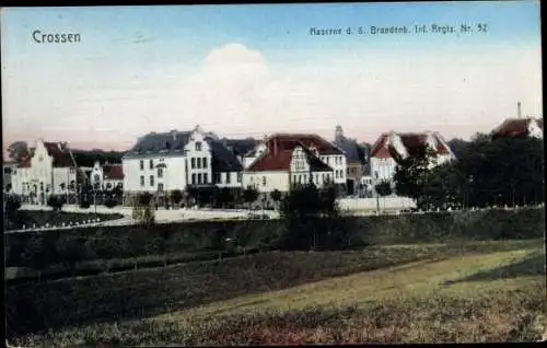 Ak Krosno Odrzańskie Crossen Oder Ostbrandenburg, Kaserne 6. Brandenb. Infanterie Regiment Nr. 52