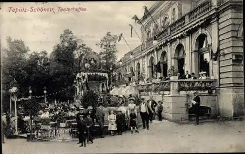 Ak Teplice Šanov Teplitz Schönau Region Aussig, Theaterkaffee