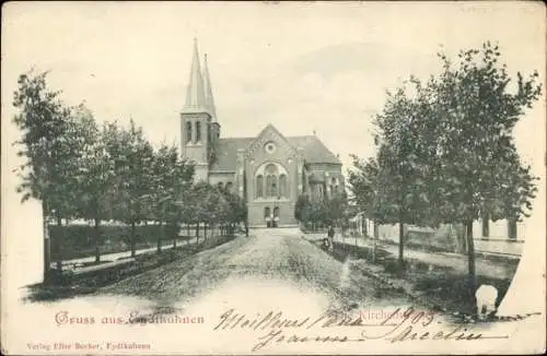 Ak Tschernyschewskoje Eydtkuhnen Ostpreußen, Kirche, Kirchenstraße