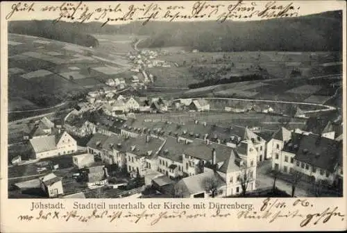 Ak Jöhstadt im Erzgebirge Sachsen, Stadtteil unterhalb der Kirche, Dürrenberg