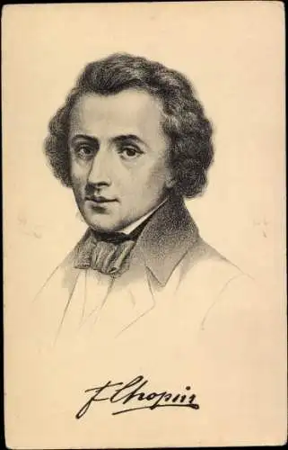 Künstler Ak Frédéric Chopin, Französisch-Polnischer Pianist, Klavierkomponist, Portrait