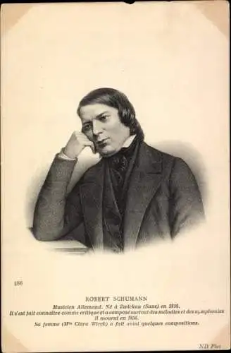 Ak Komponist Robert Schumann, Portrait