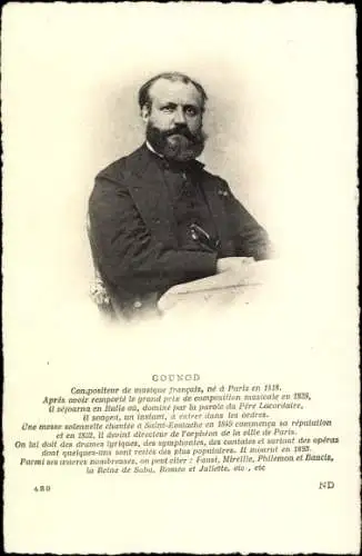 Ak Komponist Charles Gounod, Portrait