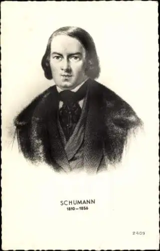 Künstler Ak Portrait des Komponisten Robert Schumann