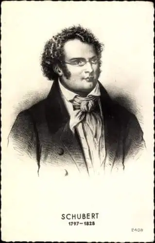 Ak Österr. Komponist Franz Schubert, Portrait