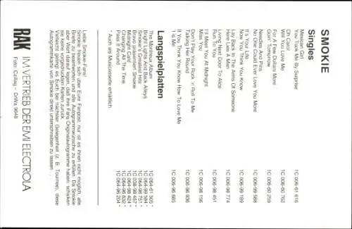 Ak Musikband Smokie, Portrait, Electrola