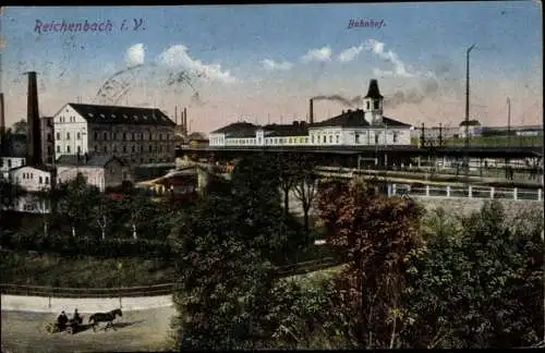 Ak Reichenbach im Vogtland, Bahnhof