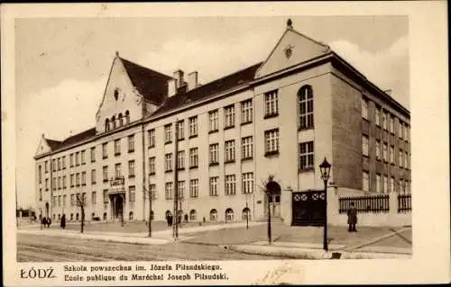 Ak Lodz Lodsch Polen, Allgemeine Schule für sie Jozef Pilsudski