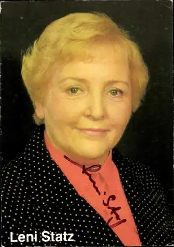 Ak Schauspielerin Leni Statz, Portrait, Autogramm