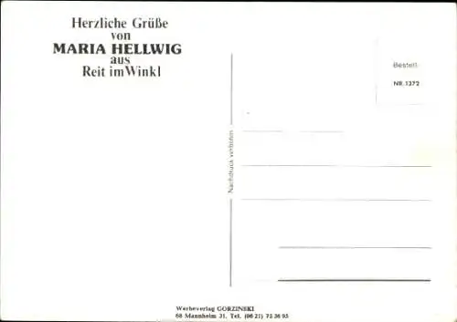 Ak Schauspielerinnen Maria Hellwig, Portrait, Autogramm, Blumenwiese, Tracht