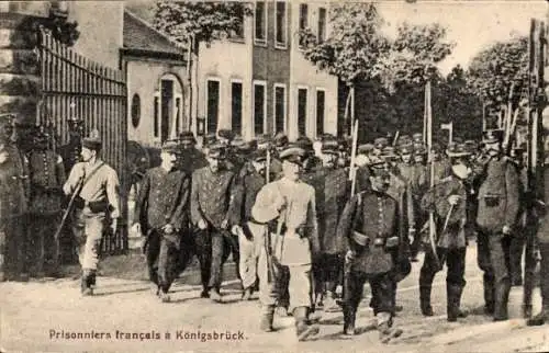 Ak Königsbrück in der Oberlausitz, französische Kriegsgefangene