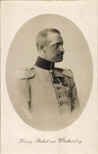 Ak Herzog Robert von Württemberg, Portrait in Uniform