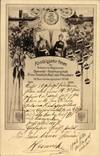 Ak Generalfeldmarschall Prinz Friedrich Karl von Preußen, Fünfzigjahr-Feier