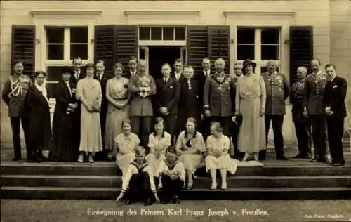 Ak Einsegnung des Prinzen Karl Franz Joseph von Preußen, Kronprinz Wilhelm, Cecilie, Familie