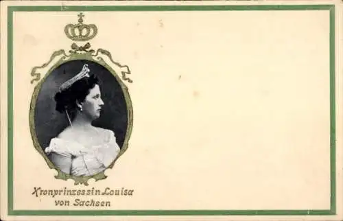 Präge Ak Kronprinzessin Louisa von Sachsen, Portrait