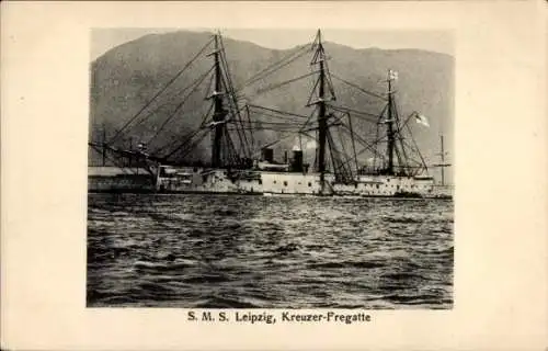 Ak Deutsches Kriegsschiff, SMS Leipzig, Kreuzer-Fregatte