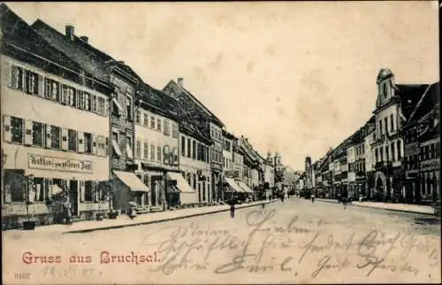 Ak Bruchsal im Kraichgau, Straße, Geschäfte