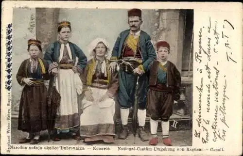 Ak Ragusa, Menschen in kroatischer Volkstracht, National-Kostüm