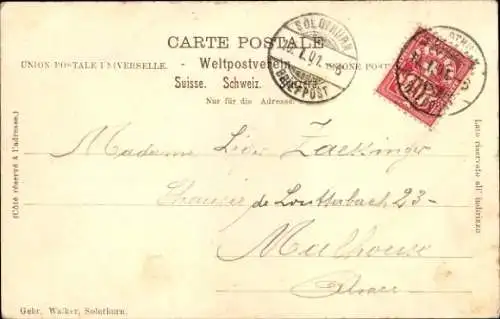 Passepartout Ak Solothurn Stadt Schweiz, Gesamtansicht, Brücke