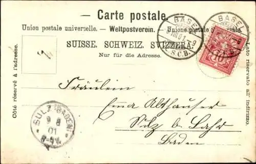 Litho Basel Bâle Stadt Schweiz, Gewerbeausstellung 1901