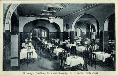 Ak Braunschweig in Niedersachsen, Brüning's Saalbau, Oberes Restaurant