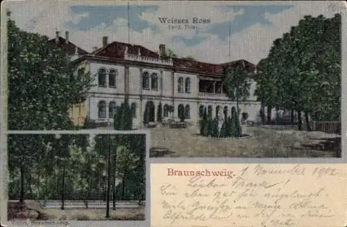 Ak Braunschweig in Niedersachsen, Gasthaus Weißes Ross