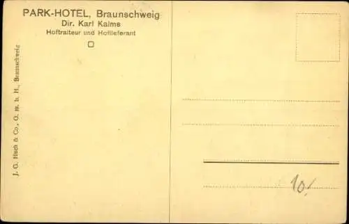 Ak Braunschweig in Niedersachsen, Park-Hotel, Innenansicht