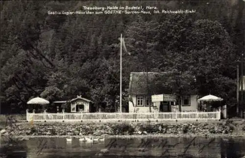 Ak Treseburg Halde Thale Harz, Gasthaus Goethe Gartenhaus, Reichwaldt Biehl