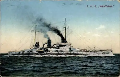 Ak Deutsches Kriegsschiff, SMS Westfalen, Kaiserliche Marine